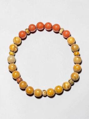 Mixed Jasper 8mm Gemstone Beaded 8 Inch Stretch Bracelet